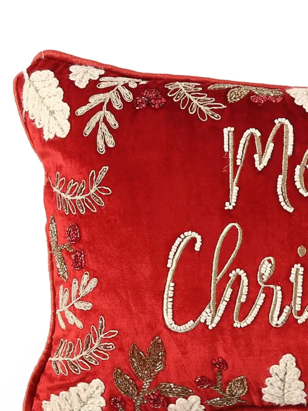 Merry Christmas embellished cushion cover - Amoliconcepts