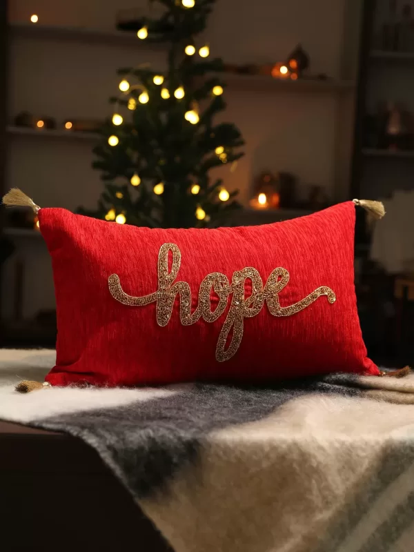 Hope beaded cushion cover with tassels - Amoliconcepts
