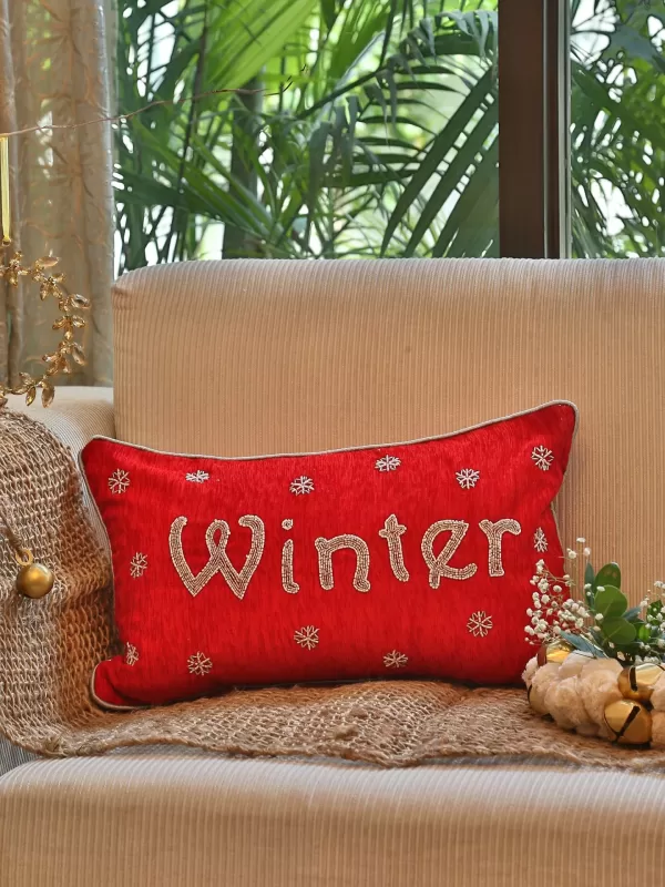 Winter beaded cushion cover - Amoliconcepts