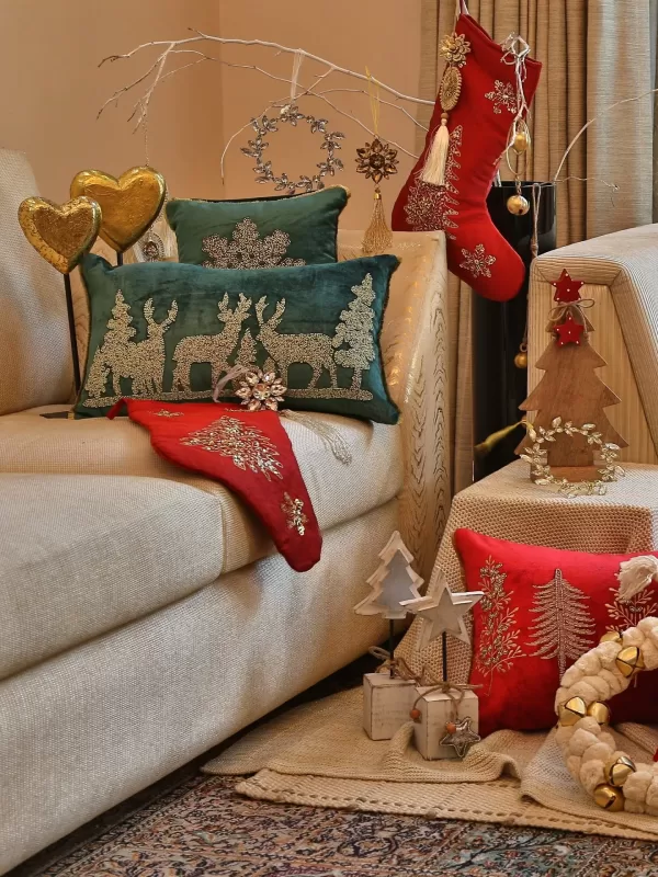 Embellished Christmas stocking – Red - Amoliconcepts