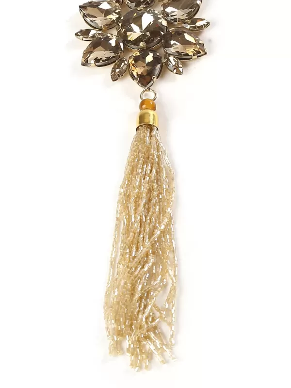 Crystal star ornament with beaded tassel and Crystal Wreath – Gold - Amoliconcepts