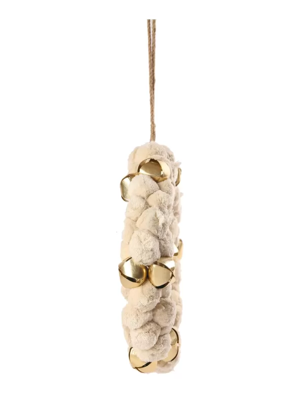 Ivory Pompom wreath with Bells - Amoliconcepts