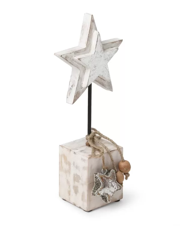Wooden star with Silver Foiling - Amoliconcepts