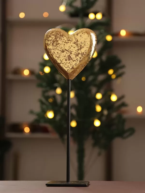 Distress finish gold foiled heart – L - Amoliconcepts