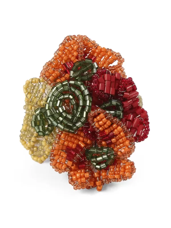 Floral beaded napkin rings - Amoliconcepts