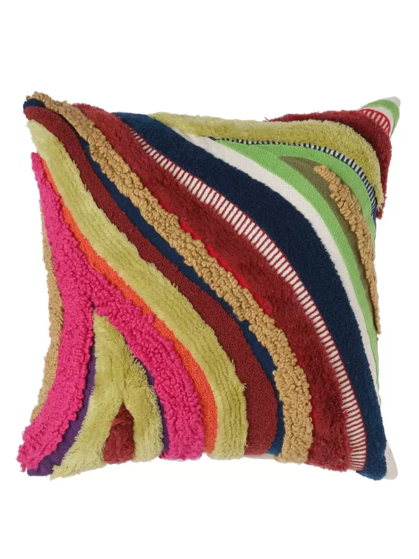 Abstract design tufted colorful cushion cover - Amoliconcepts