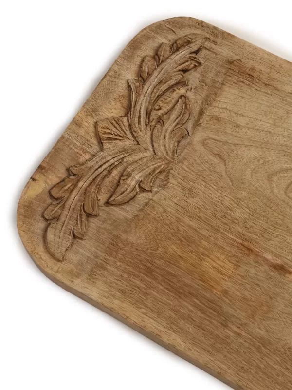 Flower Design Hand Carved Cheese Cum Chopping Board – Amoliconcepts