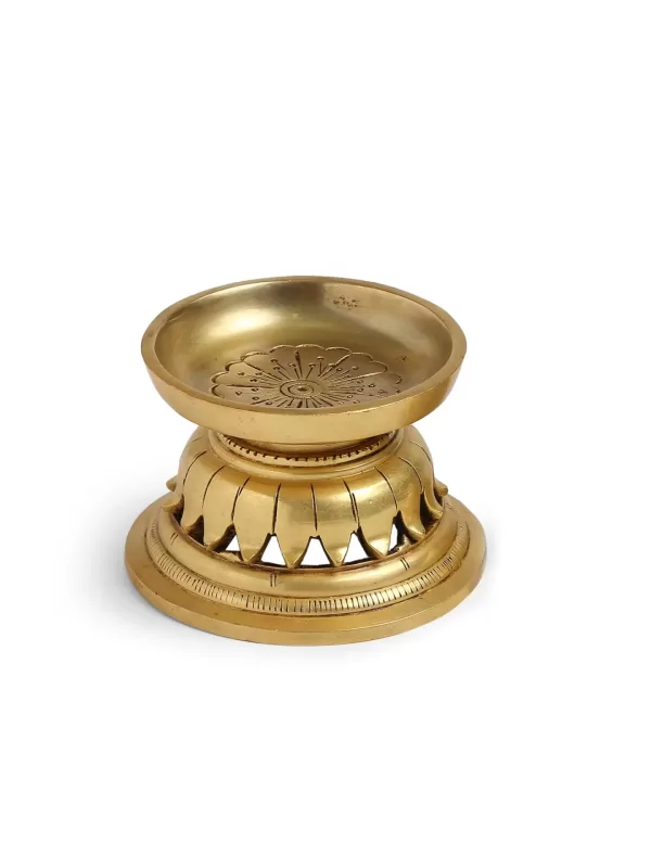 Brass pillar candle holder in a gift Box - Amoliconcepts