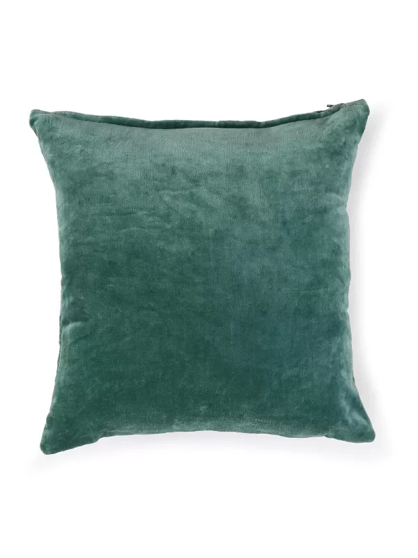 Sea Green Cotton Velvet Cushion Cover - Amoliconcepts