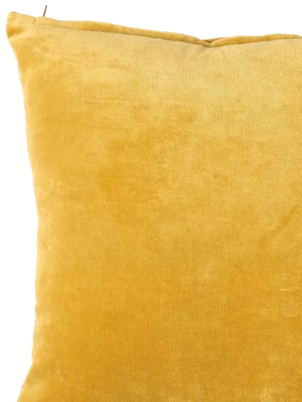 Yellow Cotton Velvet Cushion Cover - Amoliconcepts