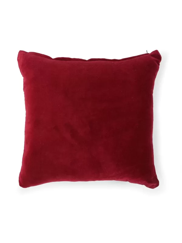 Maroon Cotton Velvet Cushion Cover - Amoliconcepts