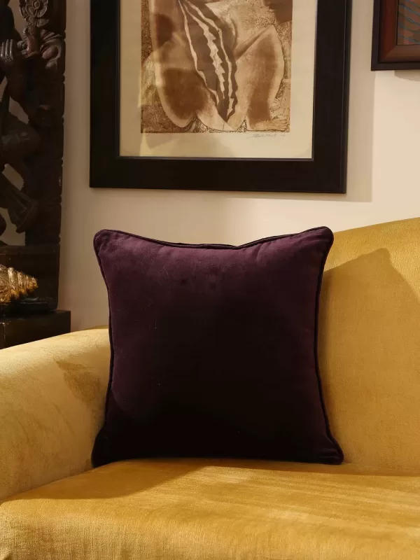Purple cotton velvet cushion cover - Amoliconcepts