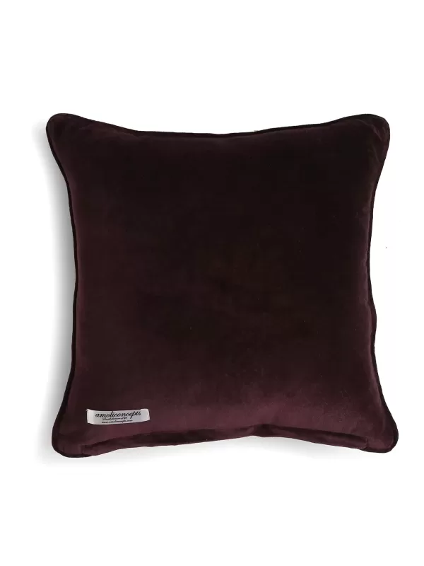Purple cotton velvet cushion cover - Amoliconcepts