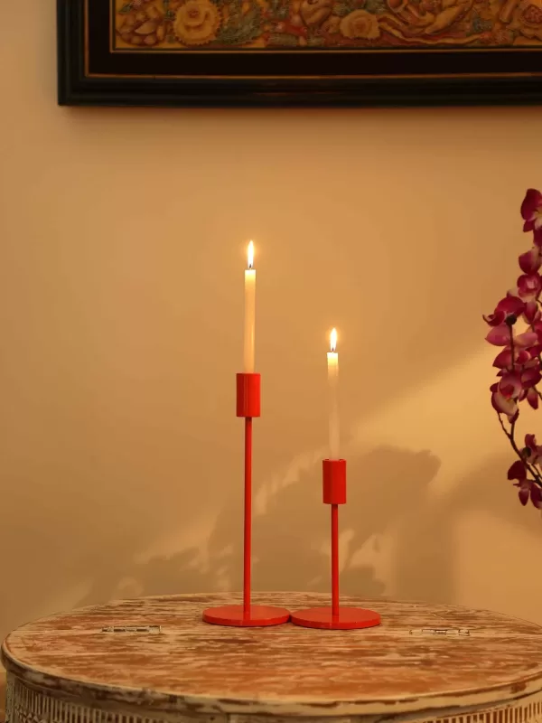 Orange Candle Holders – Set of 2 - Amoliconcepts