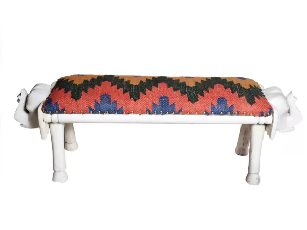 Elephant face bench  klim cushioned top - Amoliconcepts