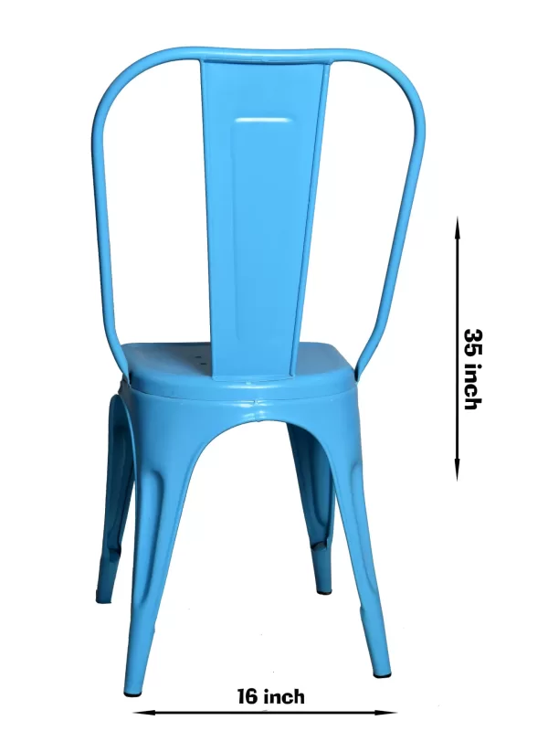 Powder coated Iron chair in Blue colour - Amoliconcepts