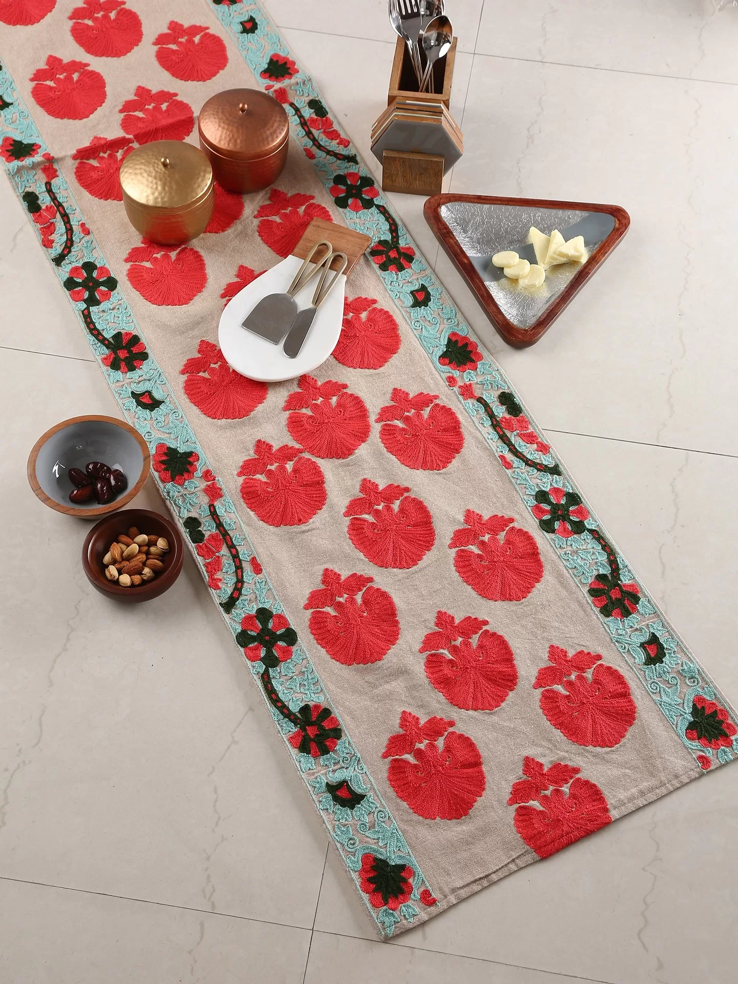 Moghul design table runner - Amoliconcepts