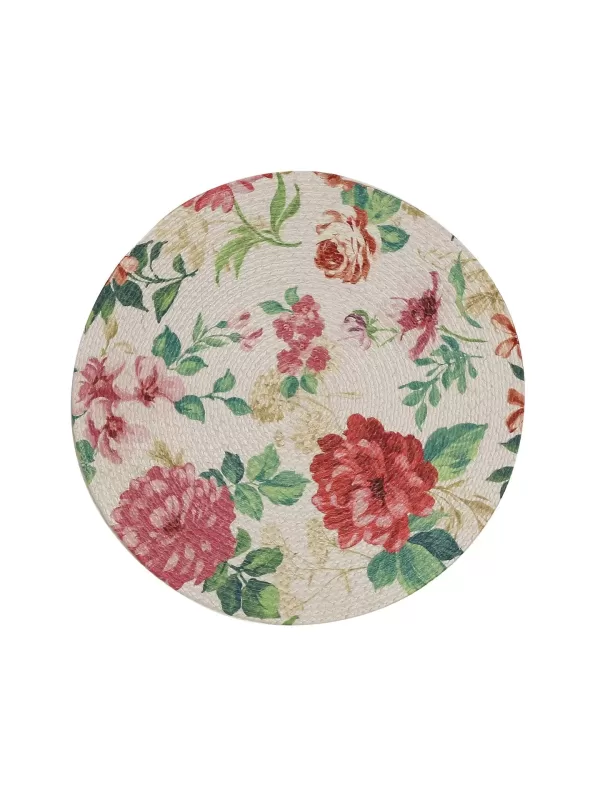 Braided placemat rose flower print - Amoliconcepts