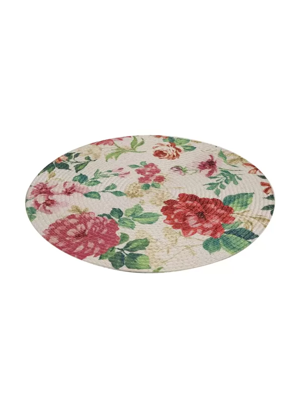 Braided placemat rose flower print - Amoliconcepts