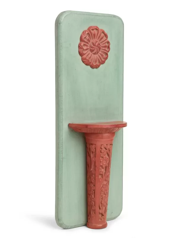 Olive Green and Red Rustic Carved Wall Décor - Amoliconcepts