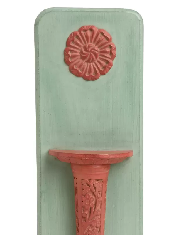 Olive Green and Red Rustic Carved Wall Décor - Amoliconcepts