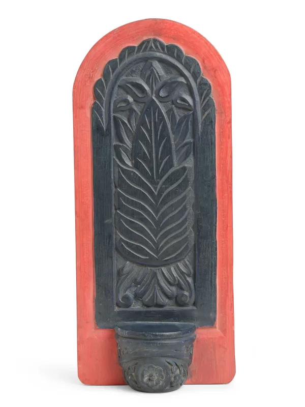 Red and Blue Rustic Carved Wall Décor - Amoliconcepts
