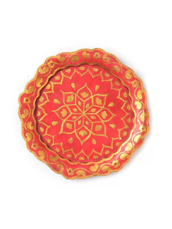 Hand Painted Red Platter – Amoliconcepts