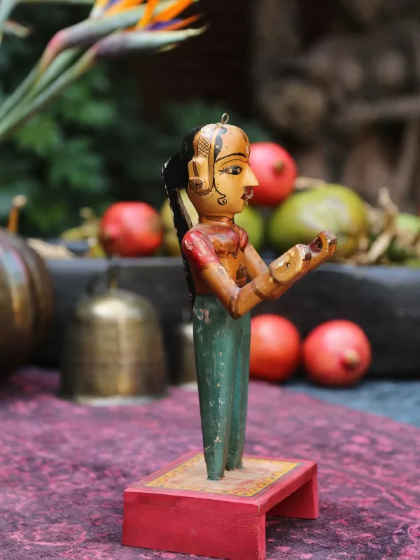 Vintage Gangaur Wooden Doll - Amoliconcepts