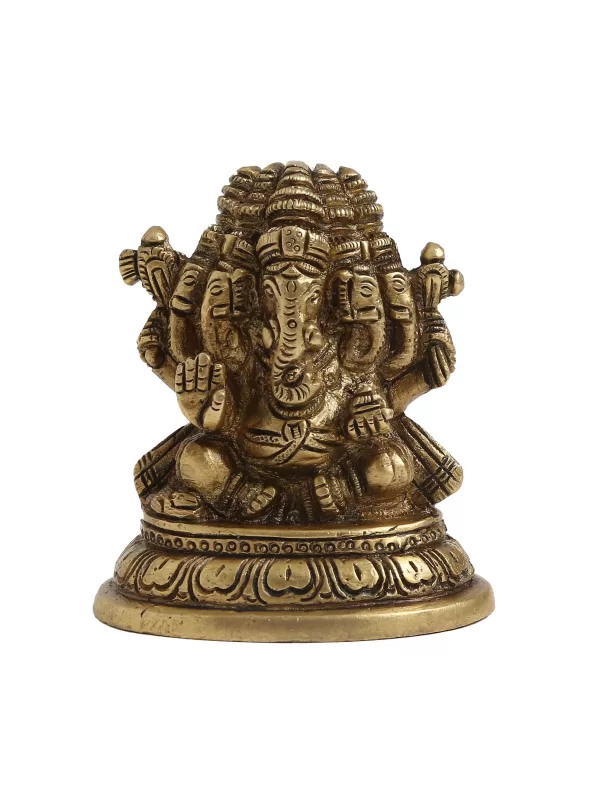 Panchmukhi Lord Ganesha in Brass - Amoliconcepts