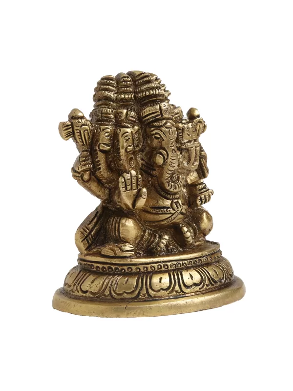 Panchmukhi Lord Ganesha in Brass - Amoliconcepts