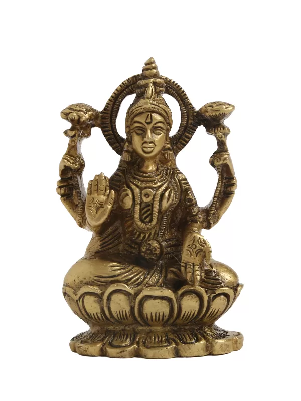 Laxmi Ganesha in Brass - Amoliconcepts
