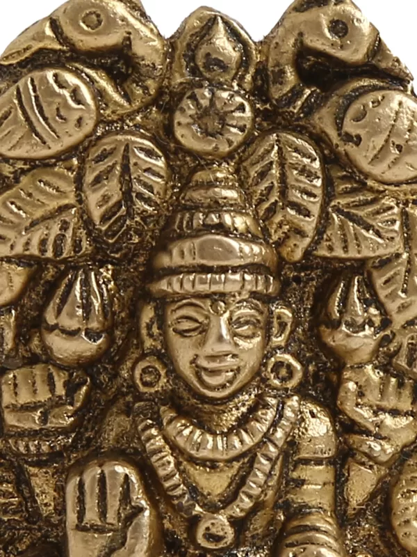 Laxmi Ganesha with Peacock details in Brass - Amoliconcepts