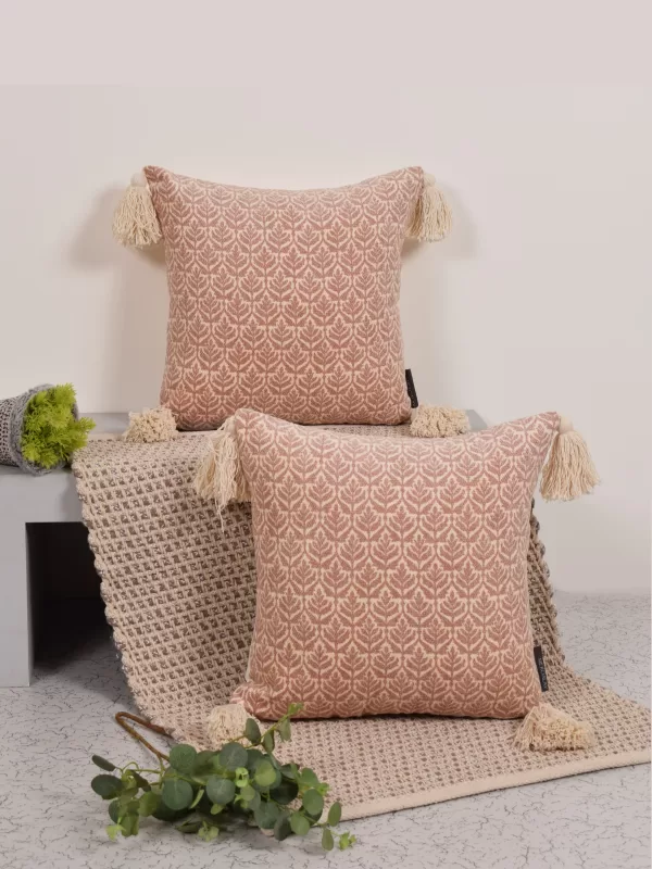 Elegance Embrace Printed Cushion Cover (Set Of 2, 18″x18″) - Amoliconcepts