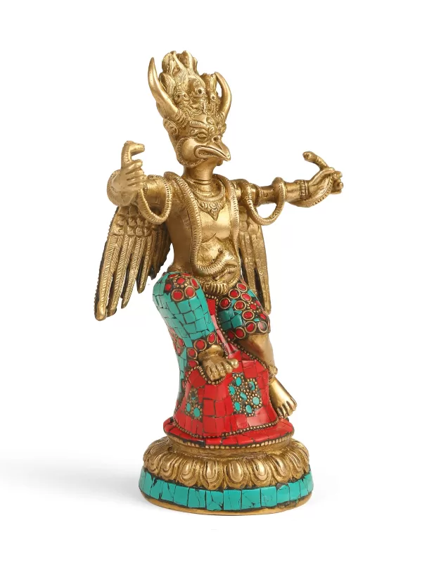 Brass Garuda in Stone work - Amoliconcepts