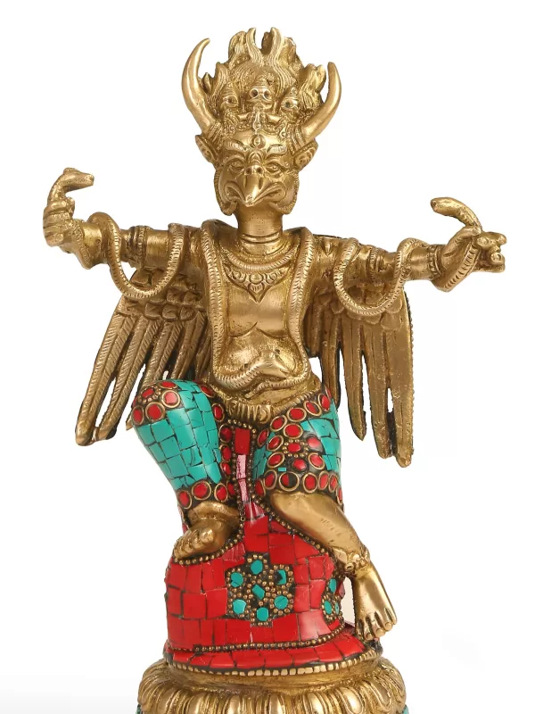 Brass Garuda in Stone work - Amoliconcepts