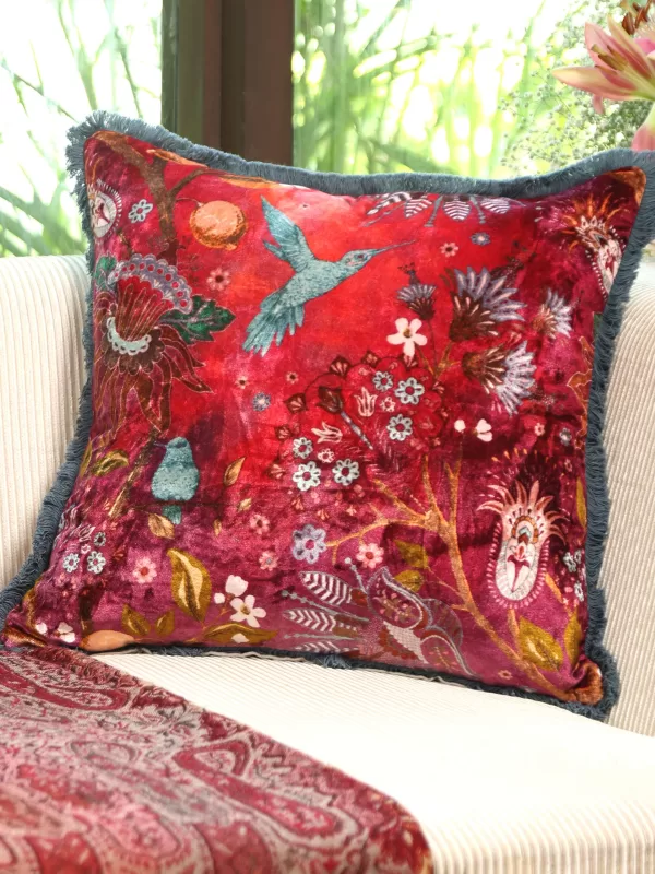 Cotton Viscose Digital Floral Printed Cushion - Amoliconcepts