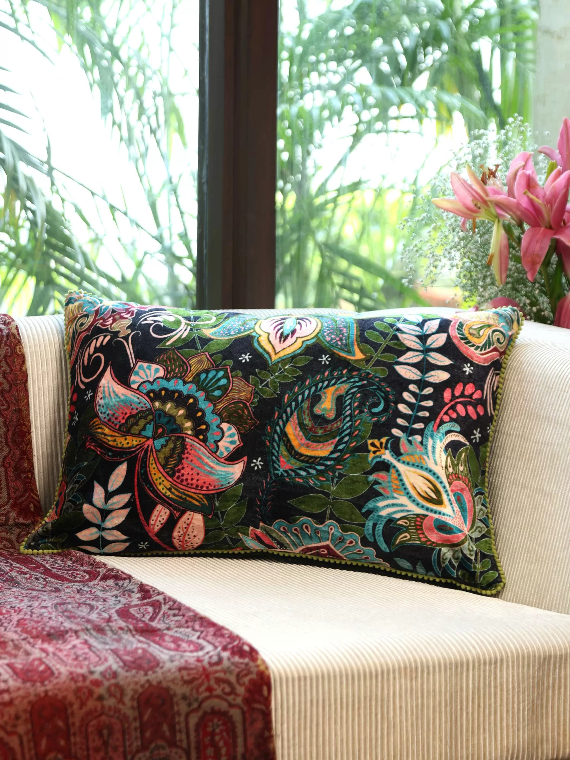 Shop Indian Sari Silhouettes Cushion Cover - Amoliconcepts