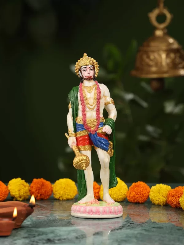 Marble standing hanuman ji statue - Amoliconcepts
